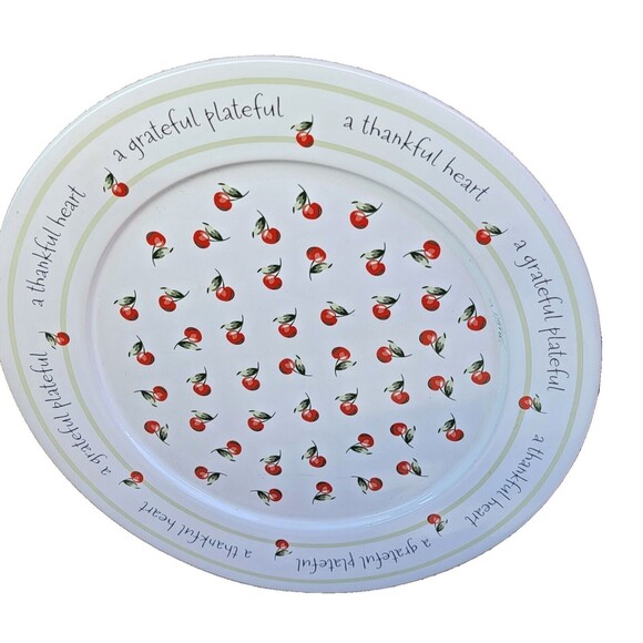 Hallmark 12" APPRECIATION PLATE white w/ cherries -Pass It On Dish/ Platter - Picture 2 of 4